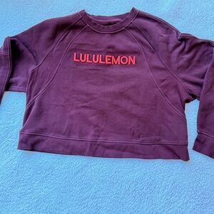 Lululemon Scuba Oversized Pullover Wordmark | Garnet | M/L | EUC